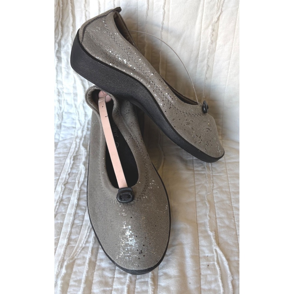 Arcopedico Lytech Ballet Flats Silver Sparkle Flexible Travel Casual Women EU 40